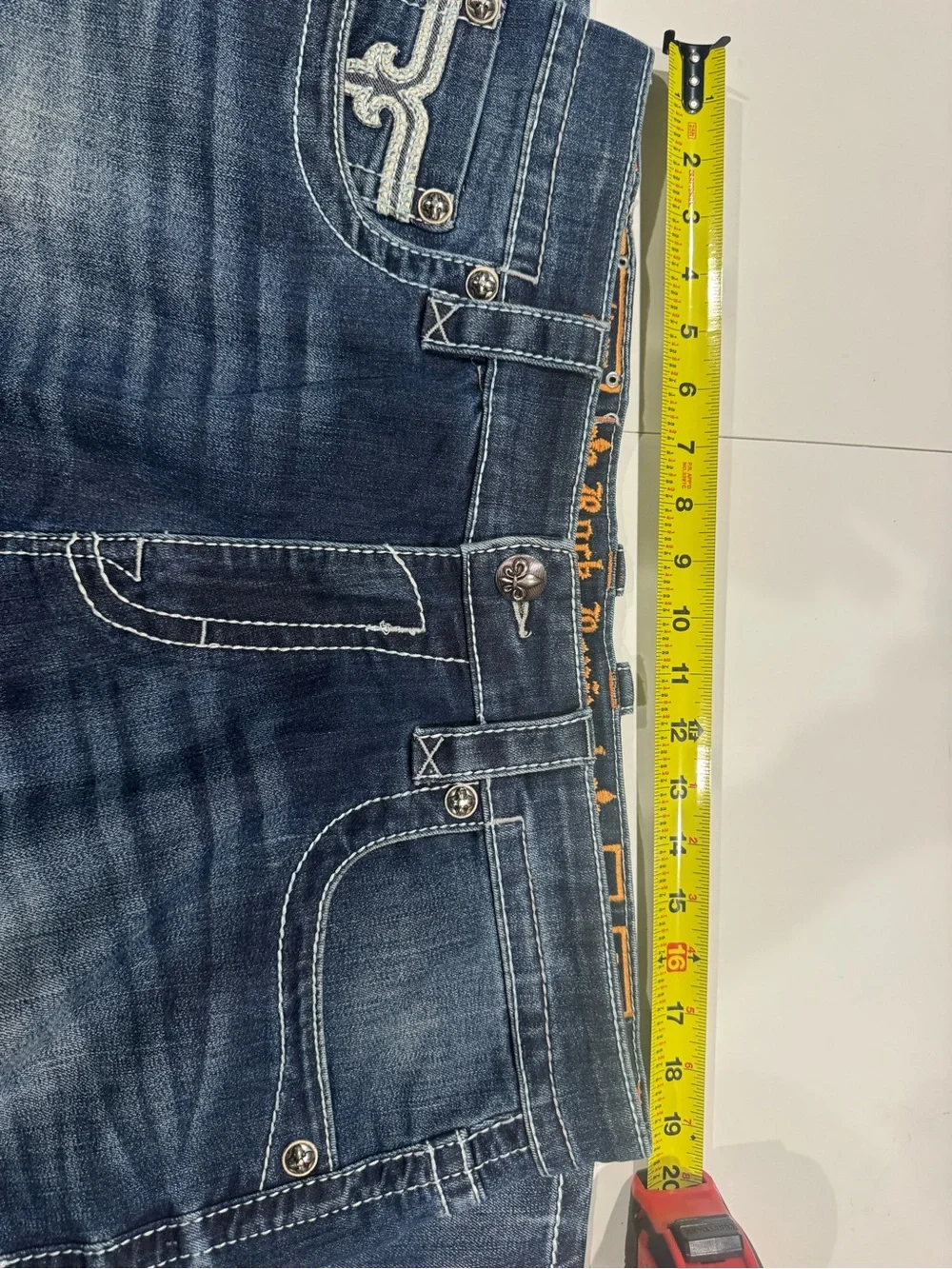 Rock Revival Men's Dark Blue Washed Relaxed Denim Pants